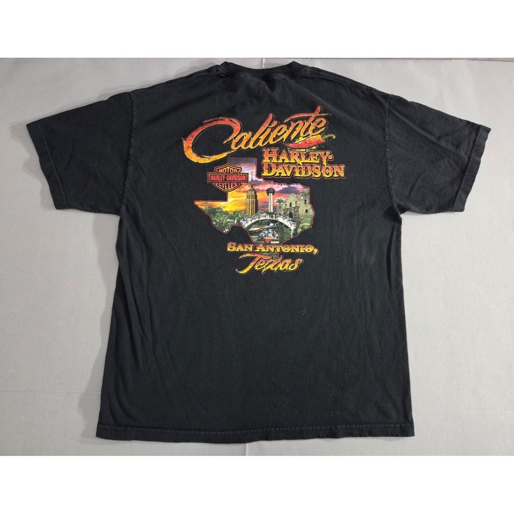 Harley Davidson Shirt Mens Extra Large Black San Antonio Texas Racing Alamo Tee